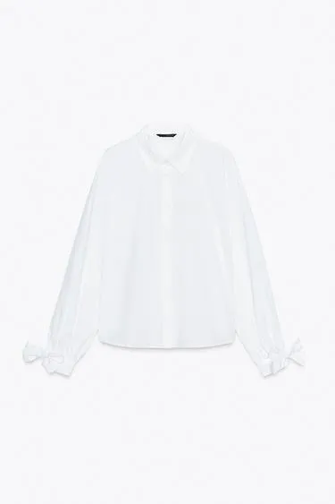 POPLIN SHIRT WITH TIES