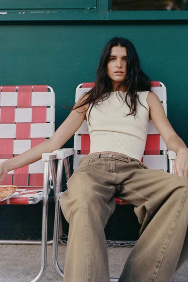 Zara Топ из трикотажа без рукавов