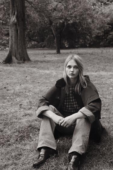 Zara Рубашка в клетку с многопозиционным платком — ZW COLLECTION