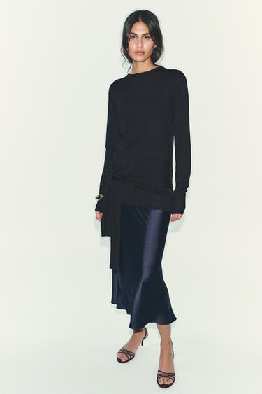 Zara Атласная юбка миди