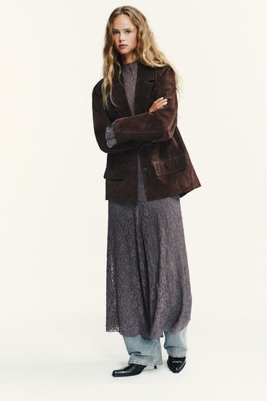 Zara Платье из мягкого кружева