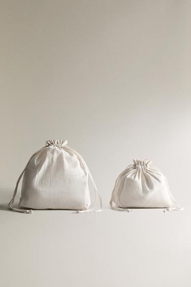 Zara Полосатая сумка с завязкой