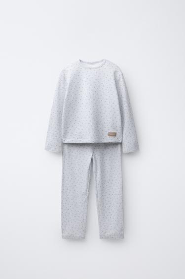 Zara 2-6 лет/вафельная пижама с цветочным принтом