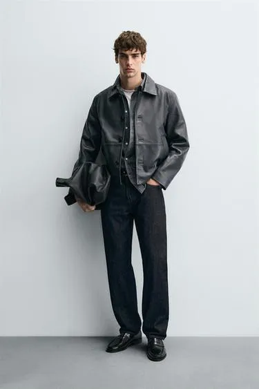 Кожаная куртка BOXY FIT- Заказать в России