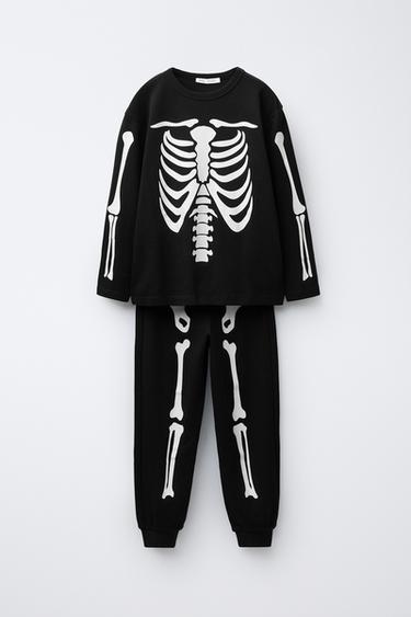 Zara Пижама «скелет» с эффектом свечения в темноте, 6–14 лет