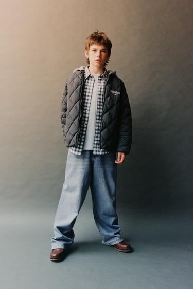 Zara Стеганая куртка со съемным капюшоном