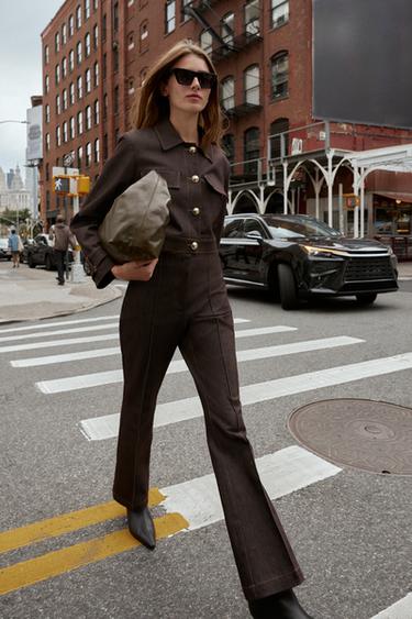 Zara Брюки FLARED с декоративной строчкой и контрастной отделкой