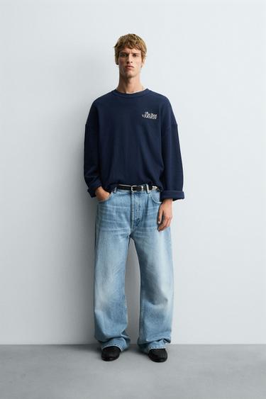 Zara Толстовка с текстурным рисунком и надписями