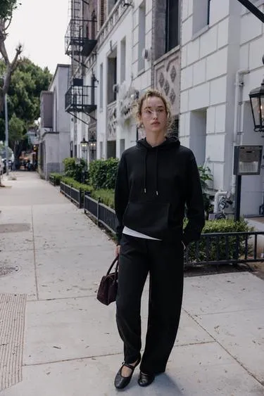 WIDE-LEG PLUSH TROUSERS