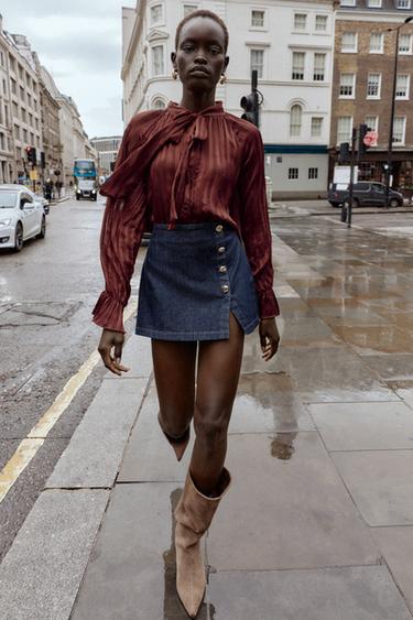 Zara Юбка-шорты с запáхом и пуговицами