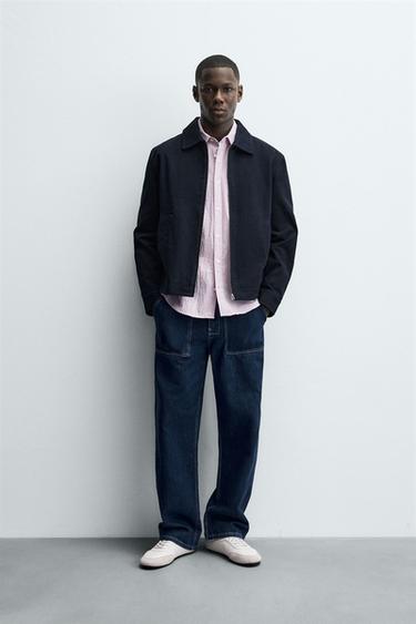 Zara Куртка-рубашка из ткани с рельефом на молнии