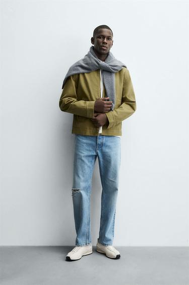 Zara Куртка-рубашка из ткани с рельефом на молнии