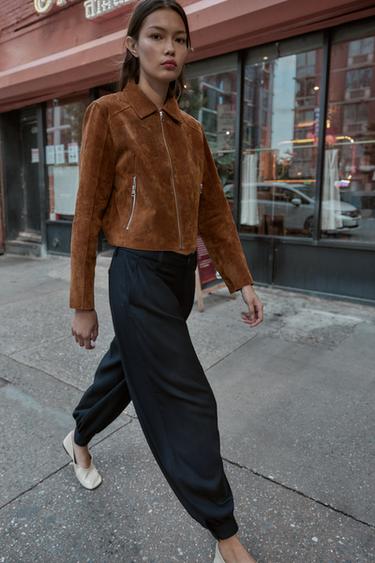 Zara Брюки с защипами и манжетами на пуговицах