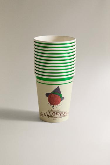 Zara Набор детских хэллоуинских бумажных стаканчиков (упаковка из 12 штук)