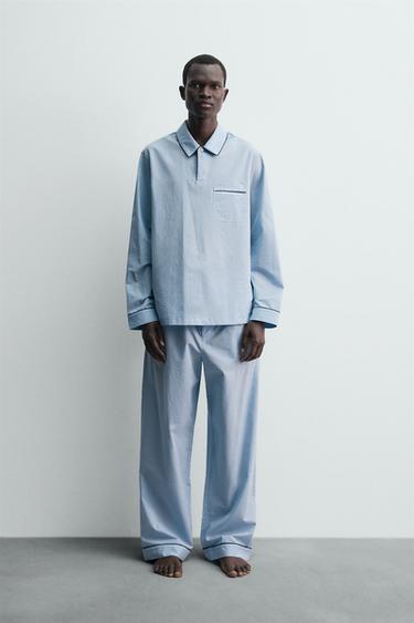 Zara Жаккардовая пижамная рубашка-поло