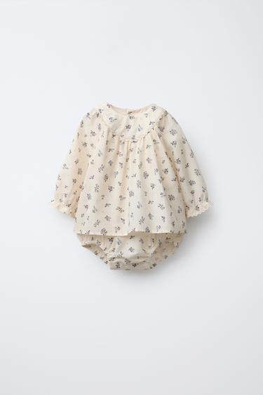 Zara Платье-боди с цветочным принтом