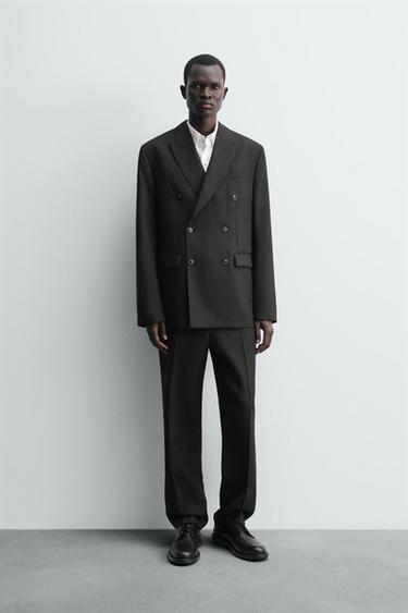 Zara Двубортный костюмный блейзер из 100% шерсти