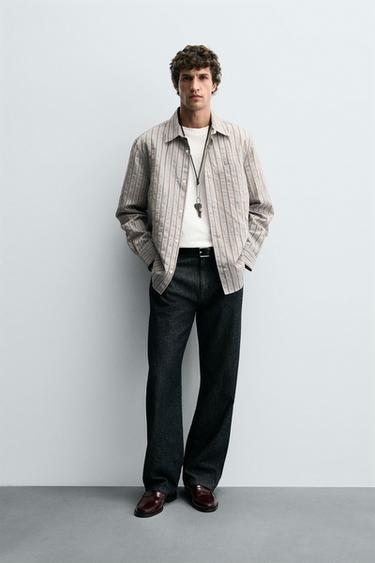 Zara Рубашка из струящейся ткани в полоску