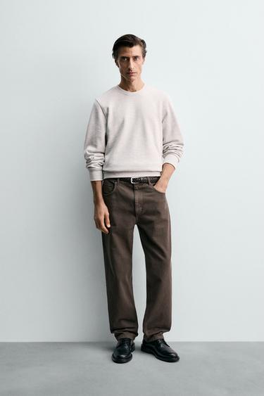 Zara Брюки STRAIGHT FIT из рельефной ткани