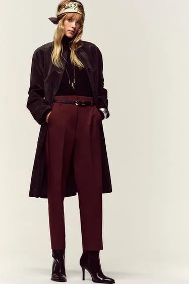 HIGH-WAIST TROUSERS WITH BELT