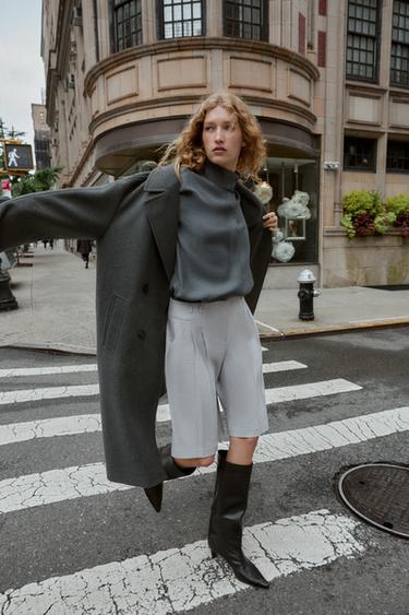 Zara Длинные бермуды с защипами