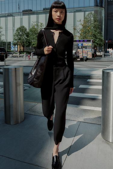 Zara Брюки CARROT с защипами