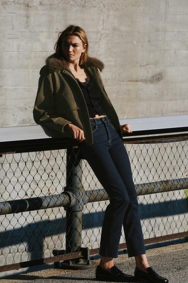 Zara Укороченные расклешенные джинсы TRF с высокой посадкой