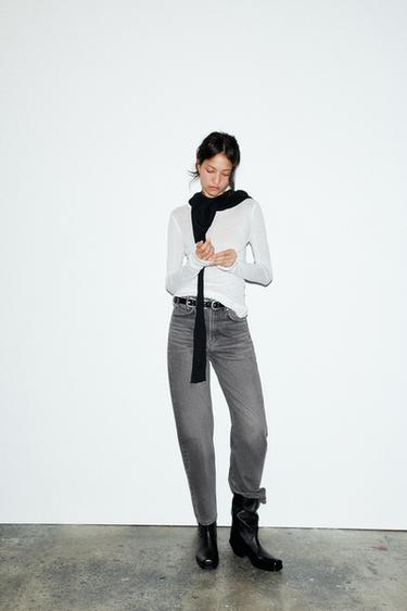 Zara Джинсы TRF MOM FIT с высокой посадкой купить с доставкой.