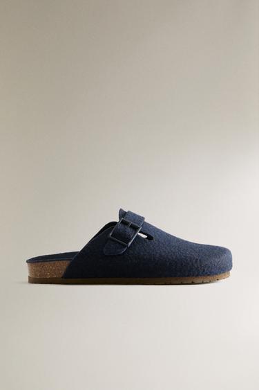 Zara Войлочные сабо-тапочки с пряжкой