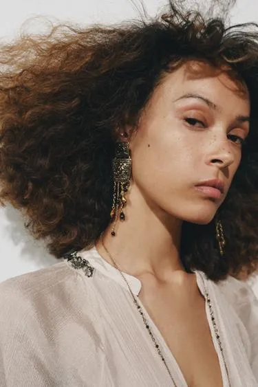 Серьги со стразами и камнями ZARA