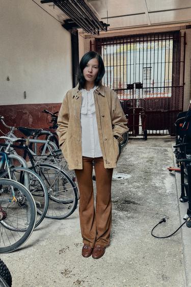 Zara Брюки FLARE из искусственной кожи