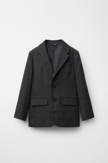 Zara Комфортный клетчатый пиджак для костюма