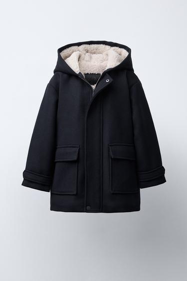 Zara Пальто с подкладкой из искусственной овчины