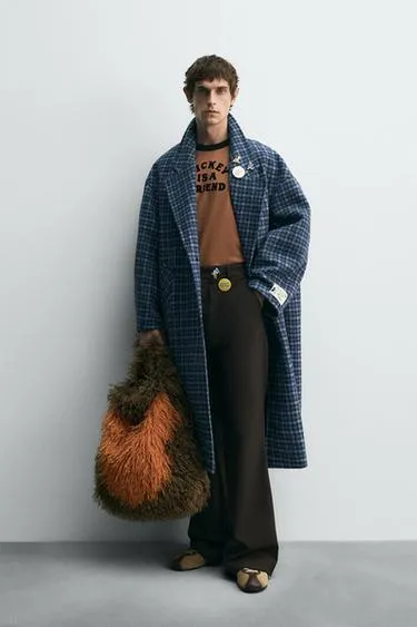 Пальто OVERSIZE в клетку HARRY LAMBERT FOR ZARA X DISNEY- Заказать в России