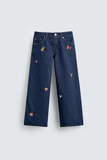 Zara Джинсы WIDE FIT с вышивкой HARRY LAMBERT FOR ZARA X DISNEY