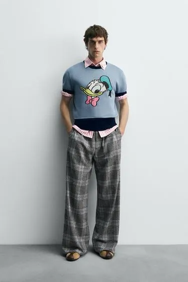 Брюки WIDE FIT в клетку HARRY LAMBERT FOR ZARA X DISNEY