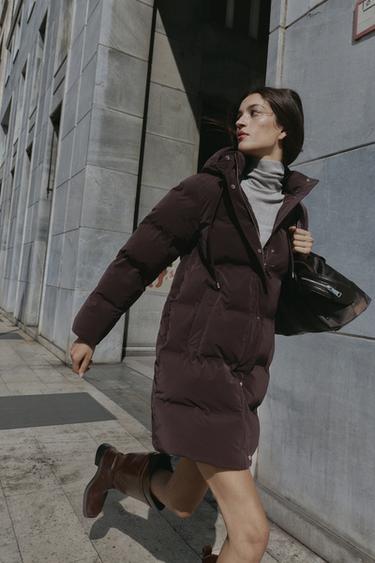 Zara Полудлинный ветрозащитный анорак из прорезиненной ткани