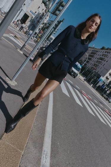 Zara Трикотажный кардиган с отделкой из искусственного меха