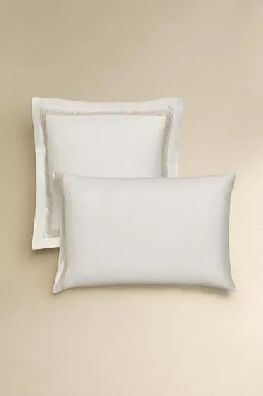 EMBROIDERED SATEEN PILLOWCASE
