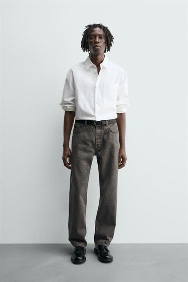 Zara Джинсы STRAIGHT FIT с эффектом потертости