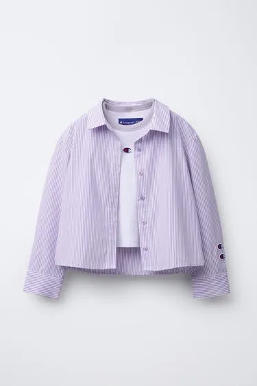 Комплект рубашка поплин в полоску с трикотажной майкой CHAMPION ® X ZARA
