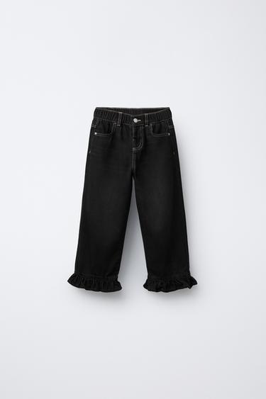 Zara Джинсы-кюлоты с оборочным низом купить с доставкой.