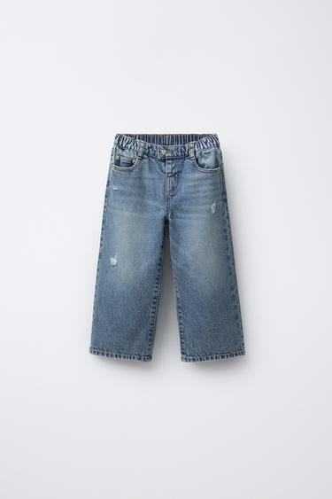 Zara Джинсы WIDE LEG с сердцем