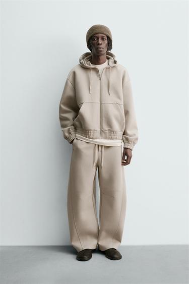 Zara Толстовка из неопрена с капюшоном и молнией