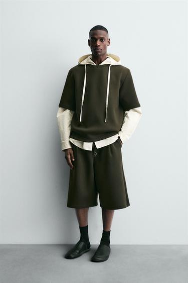 Zara Толстовка из ткани с эффектом неопрена с заклепкой