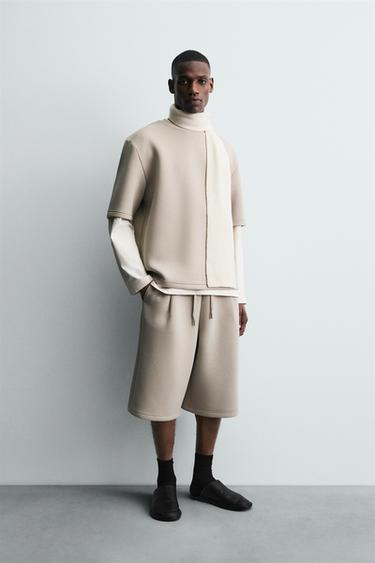 Zara Толстовка из ткани с эффектом неопрена с заклепкой