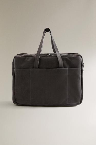 Zara Кожаная дорожная сумка из разделенной кожи