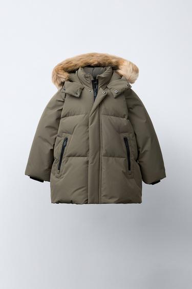 Zara LONG WATER-REPELLENT AND WIND-RESISTANT FEATHER DOWN PUFFER JACKET купить с доставкой.