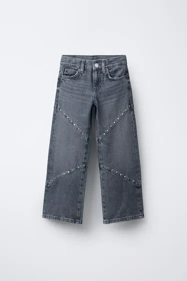 Джинсы WIDE LEG с заклепками