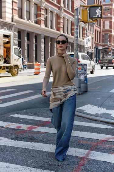 Zara Базовый трикотажный джемпер с высоким воротником